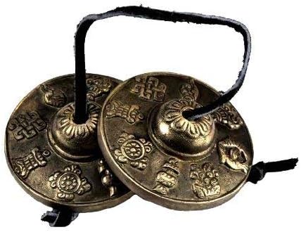 Hand Tuned to Key of Om 2.5 Inch- Tingsha Tibetan Bell (Chimes) Buddhist Lucky Symbols
