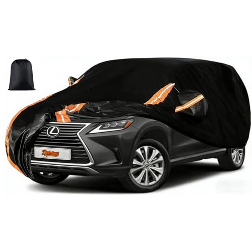 Image of 8 Layer Car Cover Custom Fit for Lexus RX /RX350 /RX450H /RX500H 2008-2025, All Weather Waterproof Outdoor Full SUV Cover, Snow /Rain /UV Protection with Zipper Door and Storage Bag