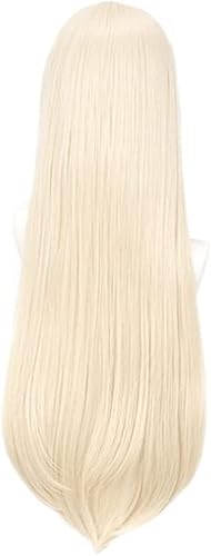 Miniatura 4 de Grubify Anime Cosplay Wig Kakegurui Wig Women Milk Gold Bangs Long Straight Hair for Yomozuki Runa Role Play Wigs + Wig Cap for Party Halloween