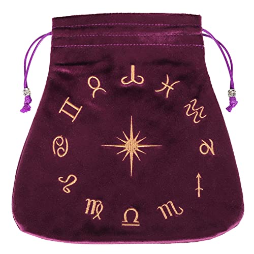 Niktule Tarot Tarot Sac de rangement en velours avec cordon de serrage, sac de rangement, porte-monnaie, poches en cristal, jeu de société, bijoux de Pâques Cover