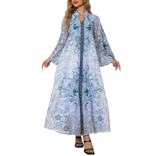 Abaya musulmane imprimée strass : élégance moderne pour le Ramadan