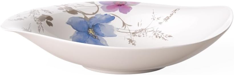 Villeroy & Boch Mariefleur Gris Serve and Salad Deep Bowl, 29 cm, Premium Porcelain, White/Multicoloured