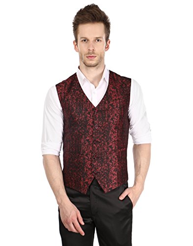 Image of PLATINUM STUDIO Men's Waistcoat (NJ-796-MRN-38 Maroon 38)