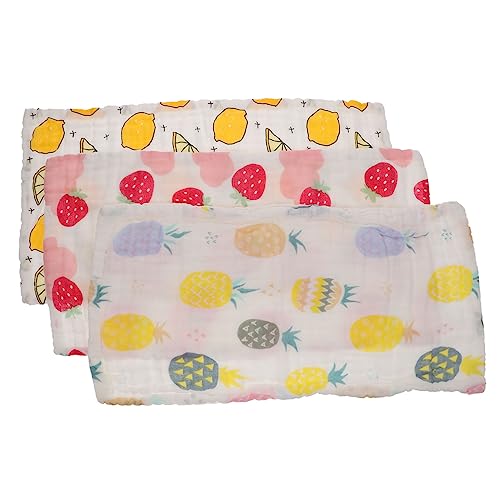 3pcs Burp Cloths Soft Cotton Washcloths for Newborns Multi Purpose Face Towels with Adorable Patterns for Feeding Bathing and Parents