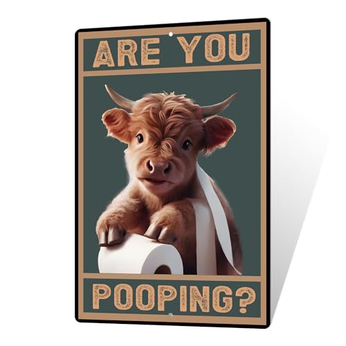 Putuo Decor Vintage Highland Cow Are You Pooping Humorous Bathroom