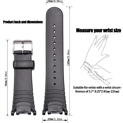 MCXGL Rubber Silicone Strap Replacement for SUUNTO Vector Sports Watchband Waterproof Rubber Smart Wristband(Silver Buckle) - Image 2