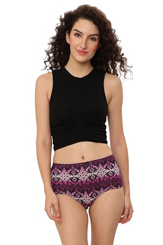 Image of THIRD QUADRANT Cotton Stretch Printed Hipster Panty for Women || Underwear for Woman || (Pack of 3) Assorted