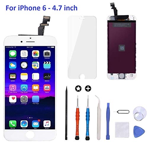 Goldwangwang iPhone 6 Screen Replacement White,4.7inch LCD Touch Screen Digitizer Replacement Fully Frame