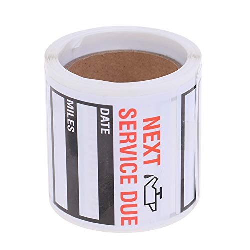 Uposao 100pcs/Roll Oil Change Sticker Auto Service Reminder Sticker Roll, Next Service Due Sticker, Cars Removable Stickers