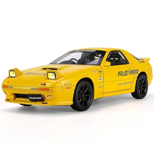 Image of 1:24 Mazda rx7 with Famous popup Headlight Alloy Diecast Pullback Metal Car Toy with Sound Light & Opening Doors - Best Gift Toy for Kids [ Color As Per Stock ]