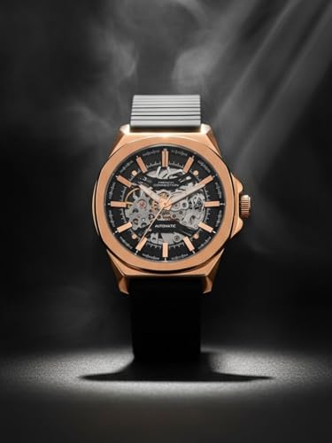 Image of French Connection See Through Black Round Dial | Black Silicone Strap Automatic Watch for Mens FCA23RBL