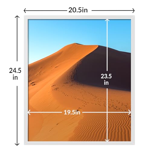 Image of LaVie Home 20x24 Picture Frame for Wall Display, 20x24 White Picture Frame with HD Plexiglas, 20 x 24 Poster Frame 1 Pack, Display Frame for Vertical or Horizontal, Classic Collection