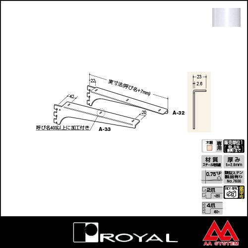 Amazon | e-kanamono ロイヤル 棚受け ウッドブラケット A-32 300 A