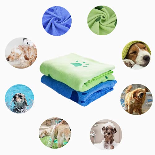 bangminda Hundehandtuch, 2 Pack Großer Weich Hunde Handtuch, Microfiber Schnelltrocknend Warm Haustierhandtuch Hunde-Badehandtuch für Hunde Katzen 140 x 70 cm