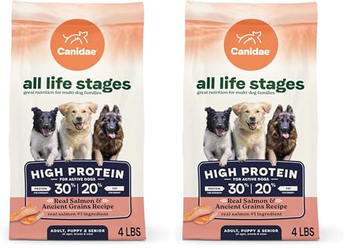 CANIDAE All Life Stages High Protein Salmon & Ancient Grains, 4 lbs (Pack of 2)