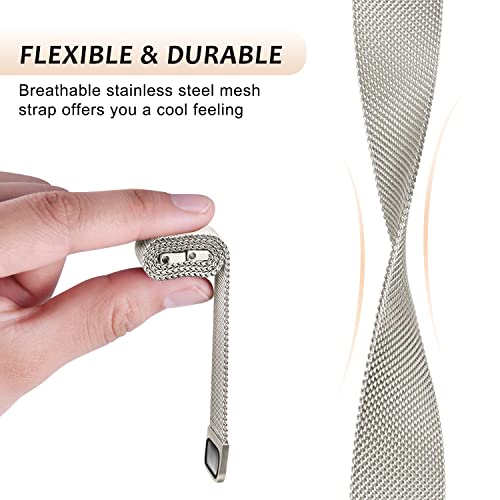Image of Tobfit 22mm Strap Compatible for Fire-Boltt Ninja Call Pro, Phantom, Ring, Visionary (Watch Not Included), Stainless Steel Chain Strap with Magnetic Buckle for Men&Women