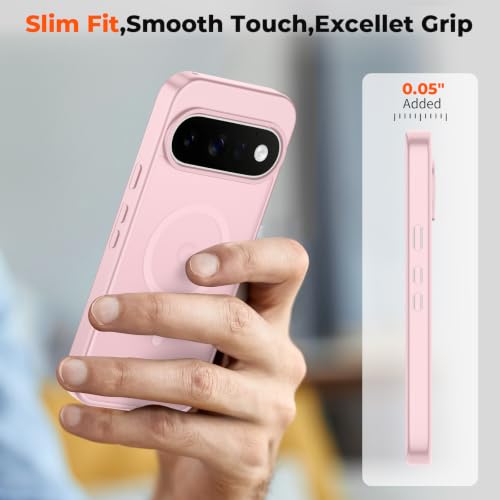 Image of SUPFINE Magnetic for Google Pixel 11 Pro XL Case - Pink | With Screen Protector,Translucent Matte,Built-in Magnets,Military Grade Drop Protection,Shockproof Phone Cover
