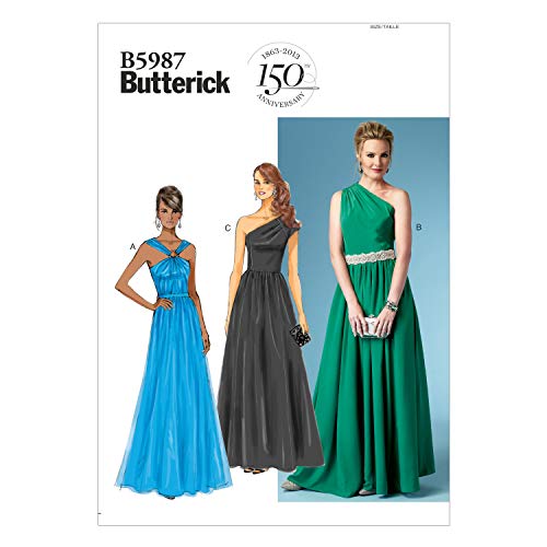 Butterick Patterns 5987 B5 - Patrones de Costura de Vestidos para Mujer (Tallas 36, 38, 40, 42 y 44), Multicolor
