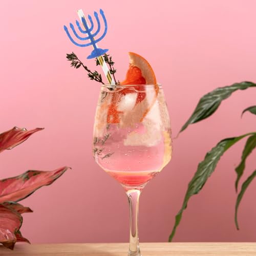 20 pitillos de papel para fiesta Hanukkah multicolor miniatura 6
