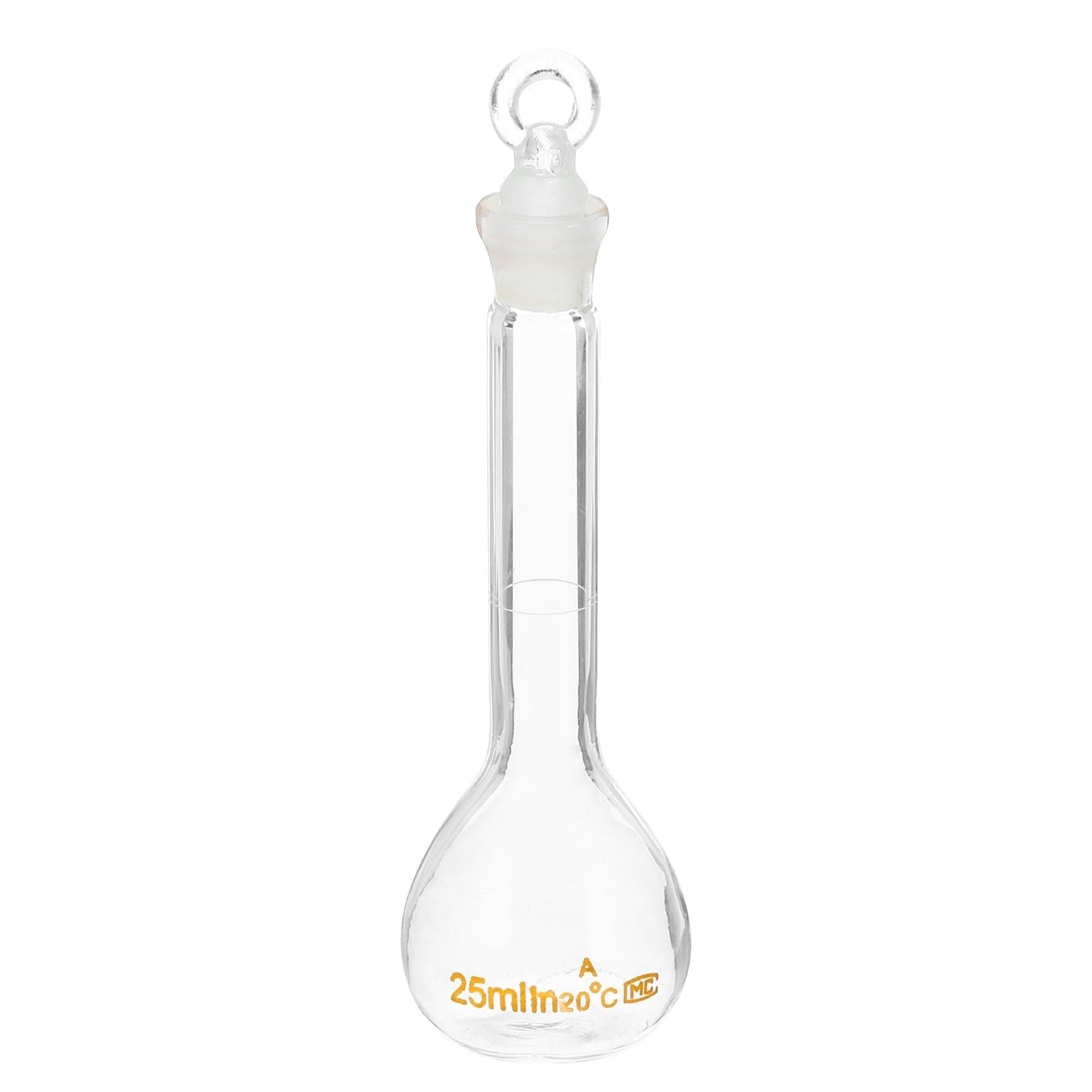 Matraz aforado 250ml de vidrio borosilicato 3.3 con tapón vidrio - Instrumento de precisión para laboratorio(25ML)