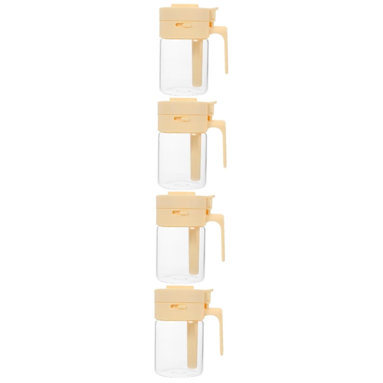 TOPBATHY 4 Pièces assaisonnement salière bouteilles d'épices sucrier avec couvercle et cuillère récipient à épices récipient de cuisine verre coffret agitateur d'assaisonnement poivrière pp