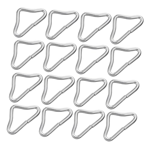 Mikinona 25 Piezas Hebillas Triangulares de Metal para Trampolín Anillos Portátiles Reemplazables Resistentes y Duraderos para Mallas de Cama Elástica Accesorios Prácticos para Correas y