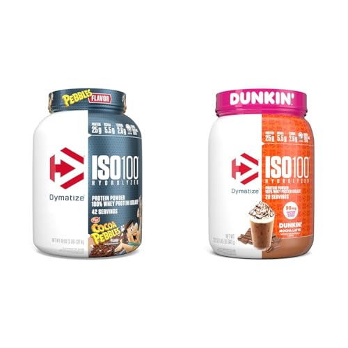 Dymatize ISO100 Hydrolyzed Protein Powder & ISO100 Hydrolyzed Protein Powder in Dunkin' Mocha Latte Flavor