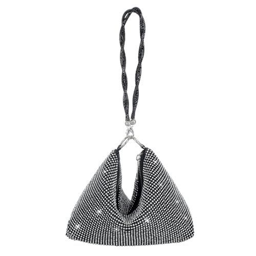 Image of Rhinestone Clutch Purse for Women, Sparkly Hobo Bag Glitter Shoulder Bag Shiny Money Handbag for Date Party Prom