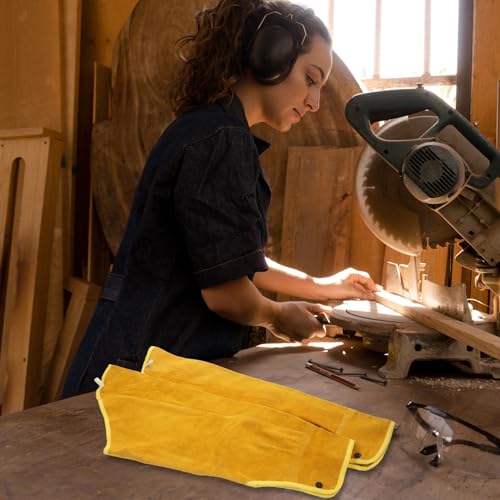 Mangas de soldadura de cuero vacuno resistentes al calor para proteger tus brazos 7