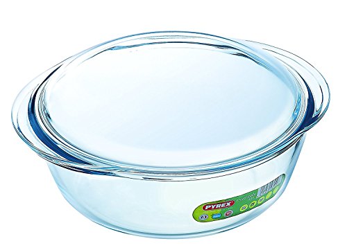 Pyrex Essentials rotondo in vetro Casseruola ad alta resistenza 2,2 L (+ coperchio 0,8L)