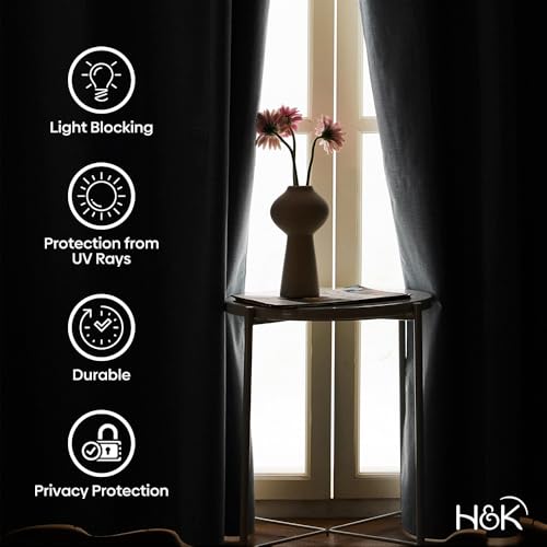 Image of haus & kinder Solid Blackout Window Curtains 5 Feet Long Pack of 2 Window Curtains, 5 Feet Curtains for Window, 100% Room Darkening (Aqua, 114x213 CM)