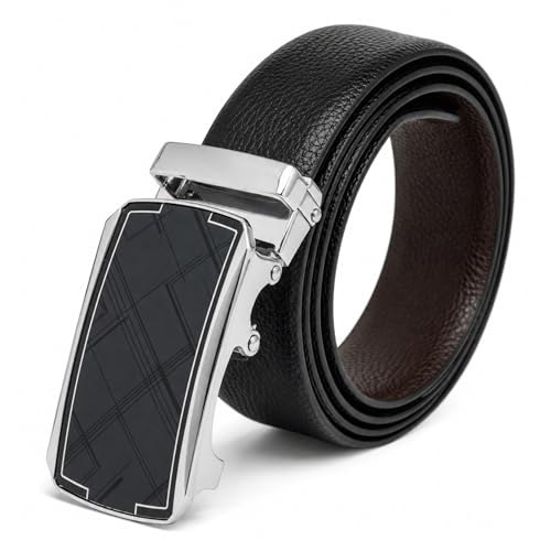 Image of THE MEN THING Mens Genuine Leather Belt | 2 in 1 Reversible (Black & Brown) (1 Pc.) - LUXORIC - ORLUX