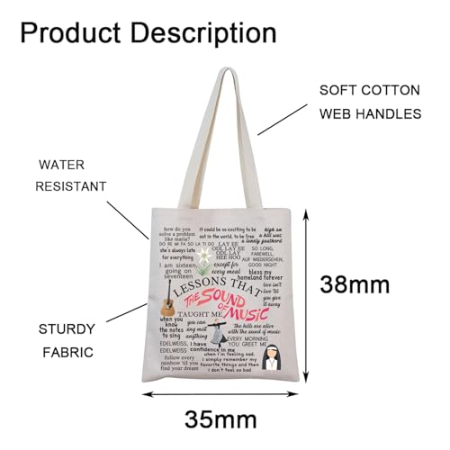 Sound of Music Broadway Musical Encouragement Quote Tote Bag Sound of Music Musical Lover Gift Sound of Music Merchandise (Sound of Tote) - Image 2