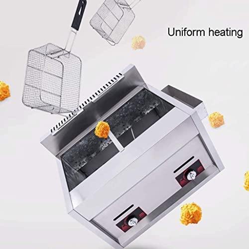 CGLYYDS Professionelle Gas-Fritteuse, 20 l, professionelle Gas-Küchenbratmaschine mit großer Kapazität, mit Körben und Deckeln, für Pommes, Donuts, Fisch, leicht zu reinigen – Bild 6