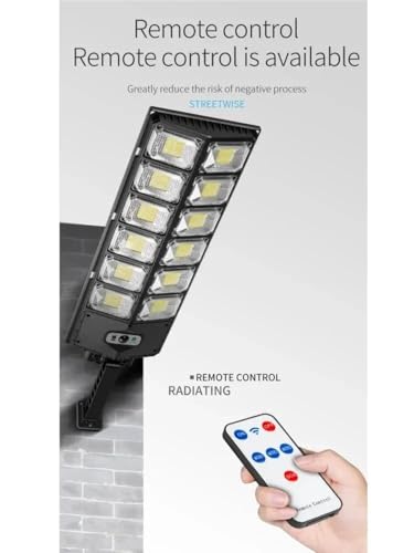 Foco solar exterior W789B-4 para asegurar caminos oscuros con luz LED potente y mando 7