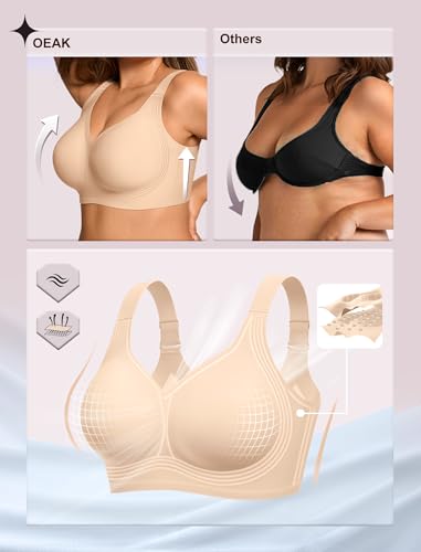 Image of OEAK Womens Wireless Jelly Bras Plus Size Support Push Up Comfortable Bra
