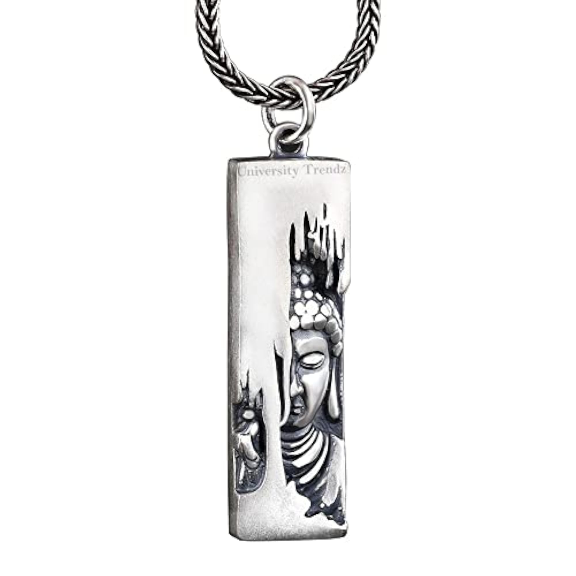 Silver Plated Tibetan Buddhism Buddha Pendant Chain