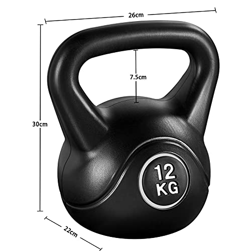 Yaheetech Kettlebell, 6kg 8kg 10kg 12kg 16kg 20kg Gewichte, für Krafttraining Fitness Gymnastik, Kugelhantel Schwunghantel Kugelgewicht – Bild 4