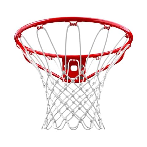 Spalding Aro de Baloncesto Estandar Rojo con Llanta de Acero y Red Cover