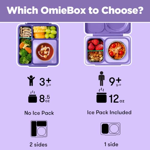 Image of Omie OmieBox Kids Insulated Leakproof Bento Lunch Box with Food Jar (Purple Plum)