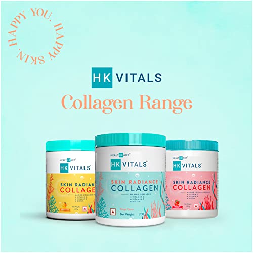 HealthKart-HK-Vitals-Skin-Radiance-Collagen-Powder-Marine-Collagen-Orange-200-g-Collagen-Supplements-for-Women-Men-with-Biotin-Vitamin-C-E-Sodium-Hyaluronate-for-Healthy-Skin-Hair-Nails