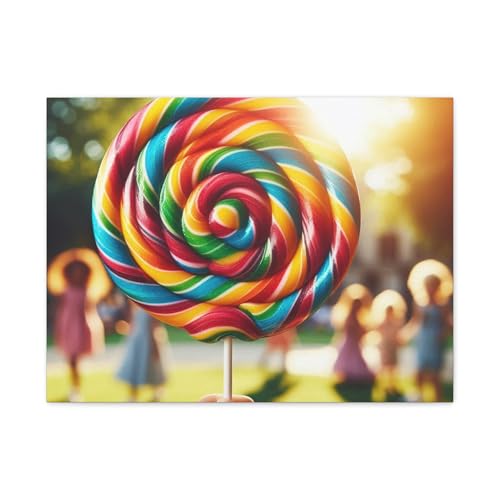 Very Colorful Lollipop Swirl Canvas Wall Art - 24 * 18 Inch - Made in USA