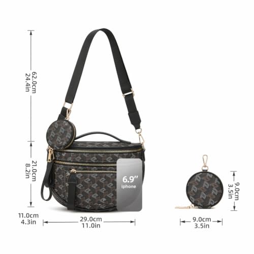Image of Makes Checkered Crossbody Bag Bum Bag for Women with Pouch