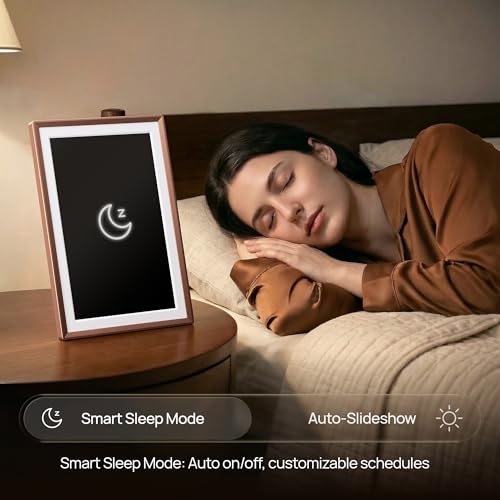 Image of ARZOPA 14 inch WiFi Digital Picture Frame Free Cloud Storage No Subscription 1920x1200 Touchscreen Metal Frame Load Live Photos Videos from Phone Ideal for Gifting - D14 Mocha Brown