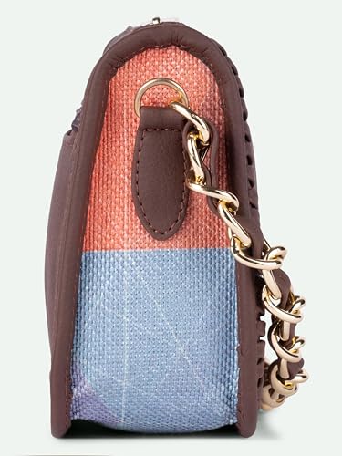 Image of ZOUK Small Shoulder Bag Bag for Women | Stylish Vegan Leather Shoulder Bag with Gold Chain Handle | Water-Resistant | Chic & Handcrafted Purse |