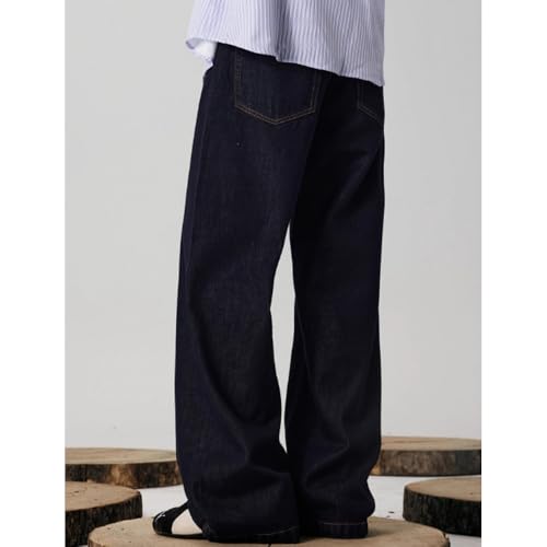 Jeans Men's Wide-Legged Jeans Vintage Loose Casual Pure Color Popular Men's Straight and Floor Length Loose Pants Fashion4