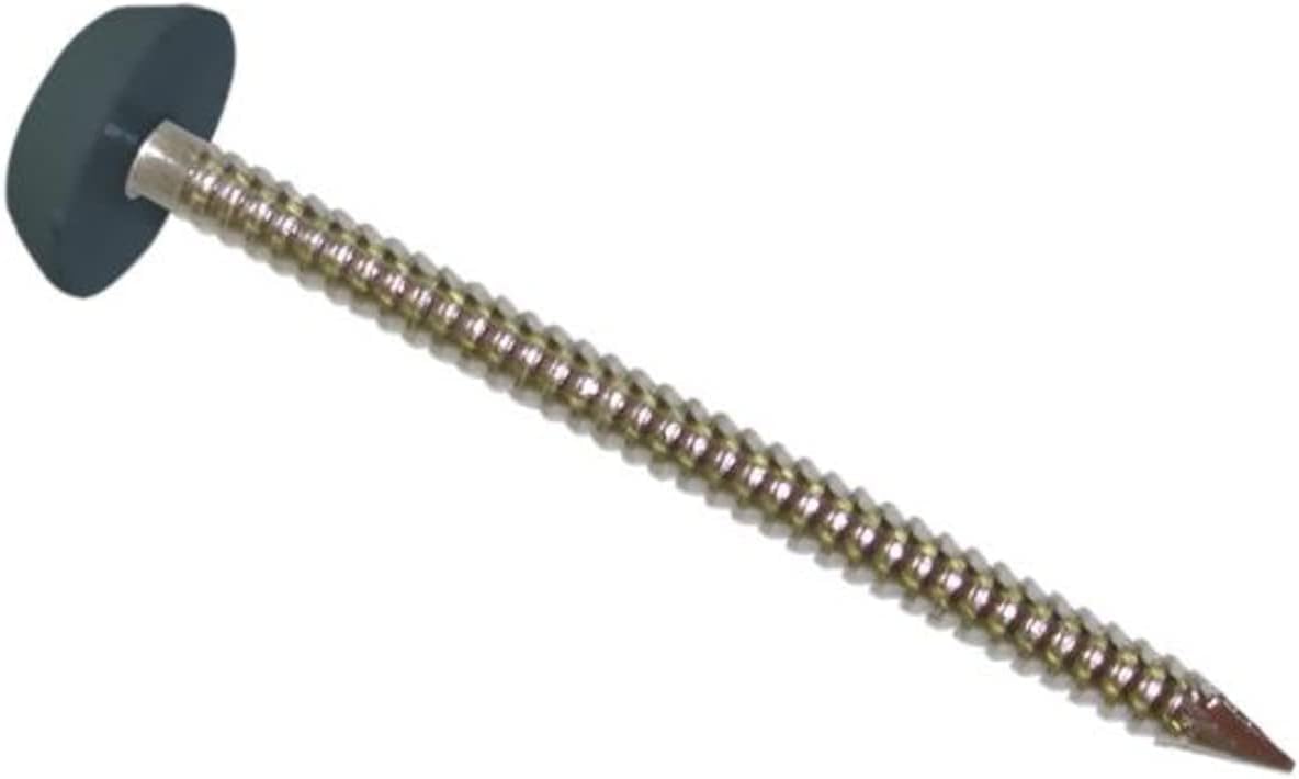 25 x UPVC Panel Pins 50mm Large Poly Top Pins Nails Plastic Headed Fascia Fixings Strop Grip Durable Stainless Steel Roofing Nails Secure Hold PVC Cladding for Home Projects Anthracite Grey
