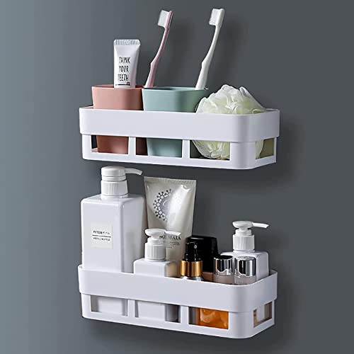 Image of TEKCOOL Bathroom Organiser, Self Adhesive Bathroom Shelf for Wall, Washroom Organizer, Bathroom Rack Stand Without Drilling (1 Pcs);