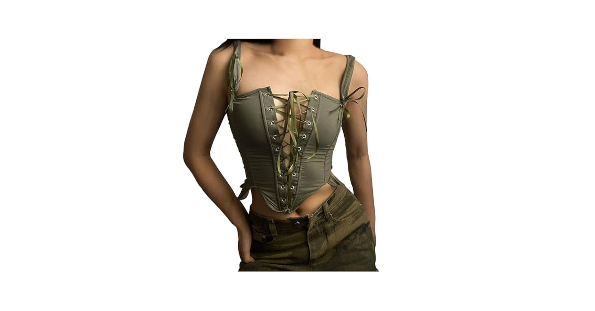 Women's Vintage Renaissance Lace Up Corset Bustier Waist