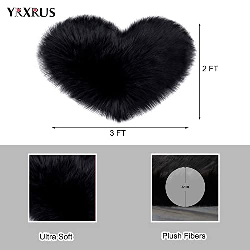 Tapete de corazón YRXRUS de peluche sintético 2x3 ft miniatura 2